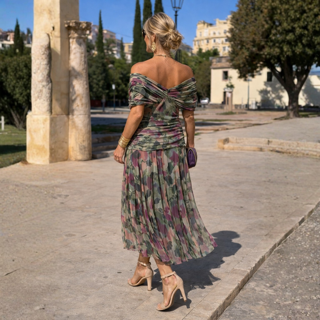 Mikaela - Vestido Maxi Off-Shoulder