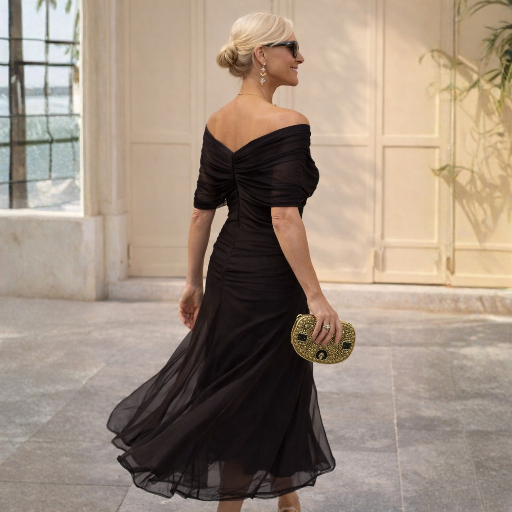 Mikaela - Vestido Maxi Off-Shoulder