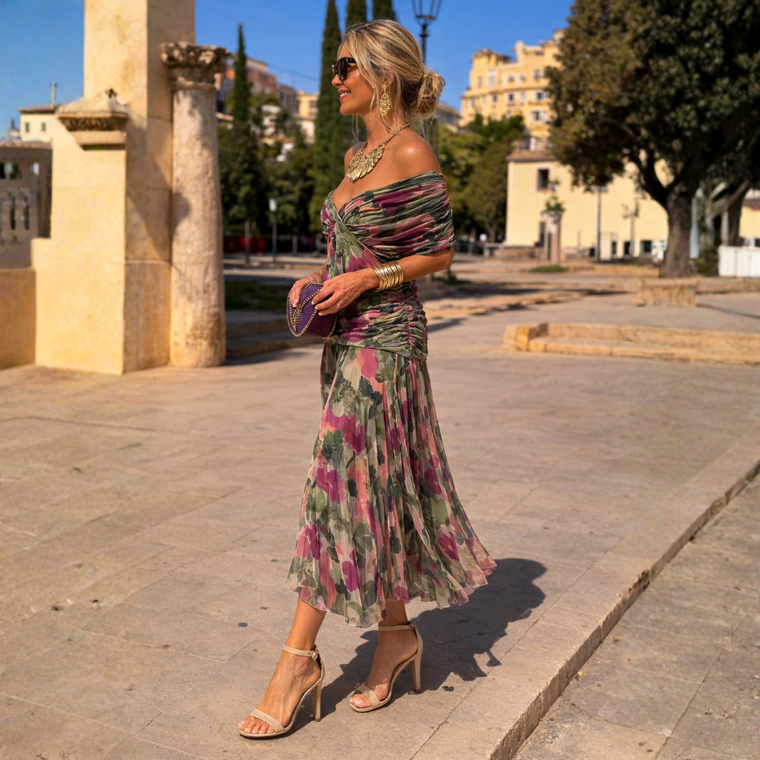 Mikaela - Vestido Maxi Off-Shoulder