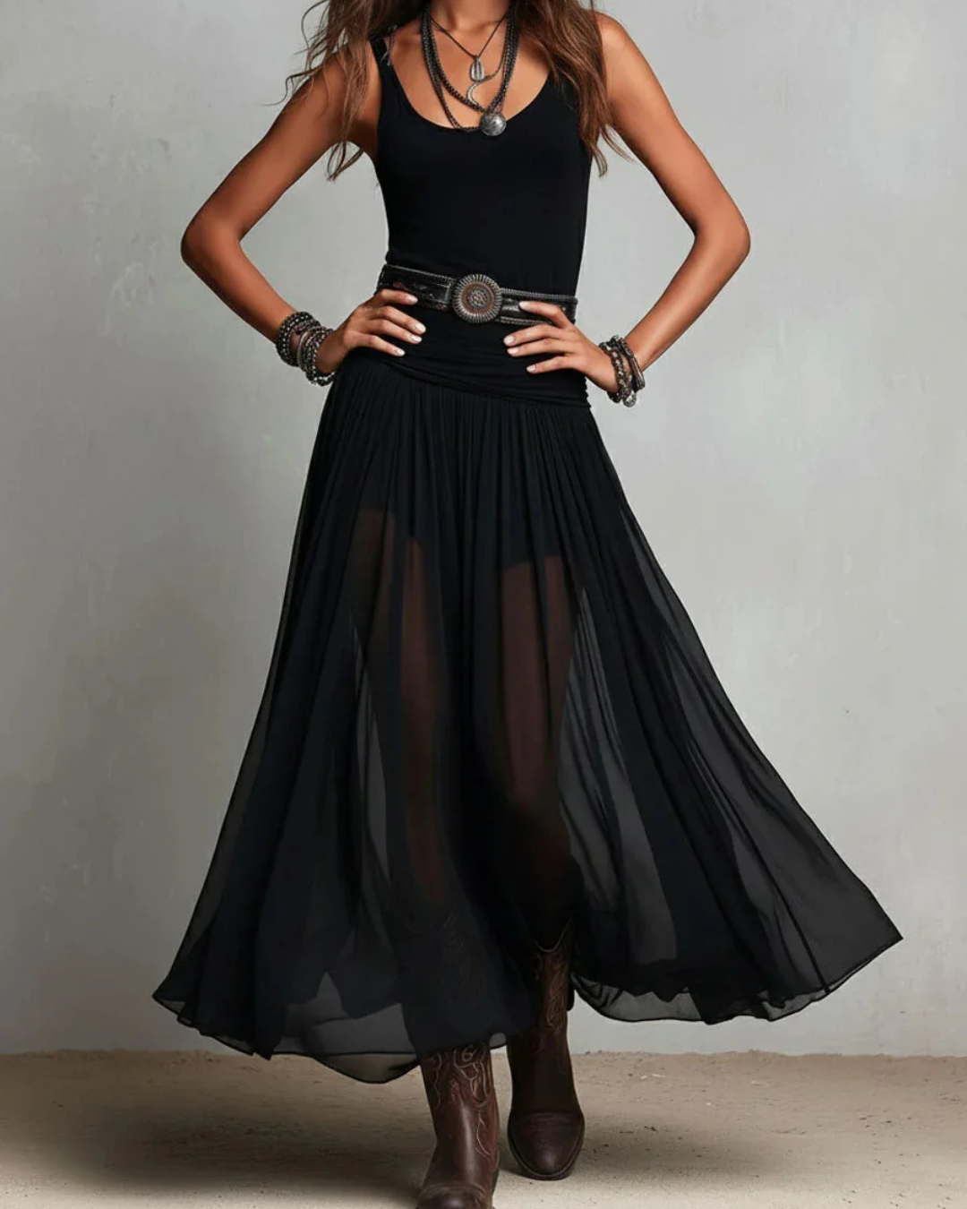 ENSEMBLE EUPHORIE - Vestido Elegante de Doble Capa