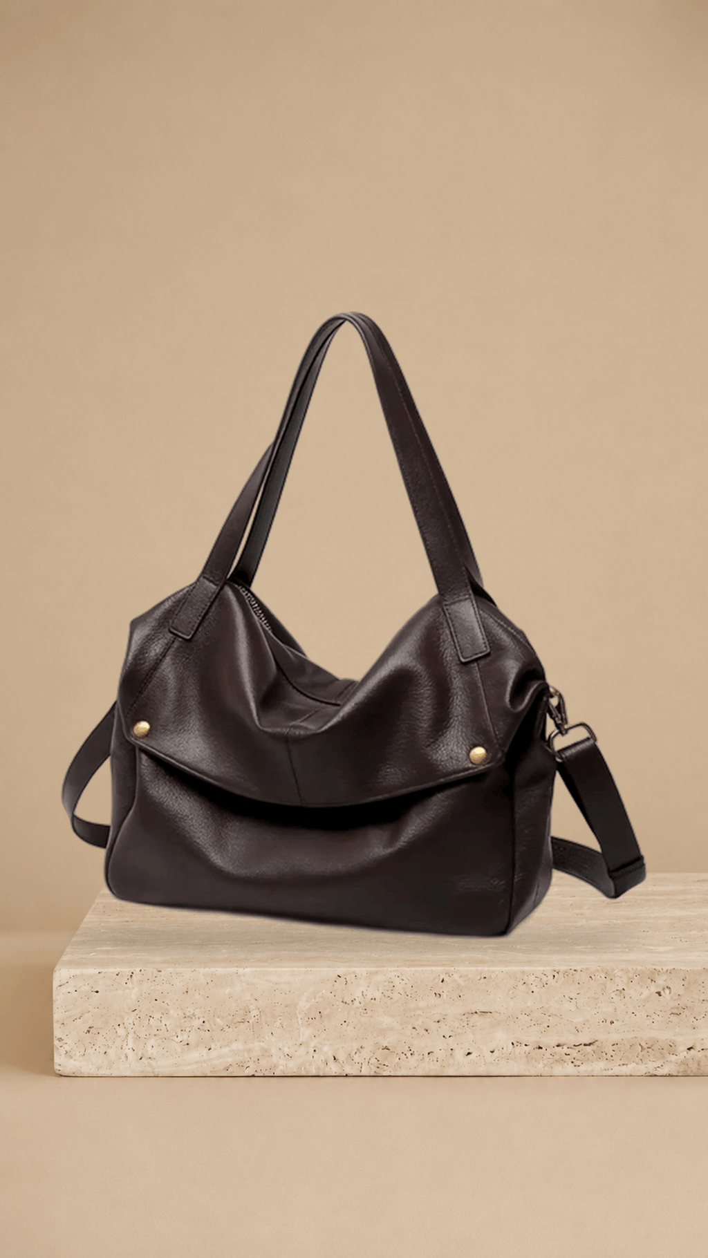 Adriana | Bolso minimalista de piel auténtica suave y retro para diario