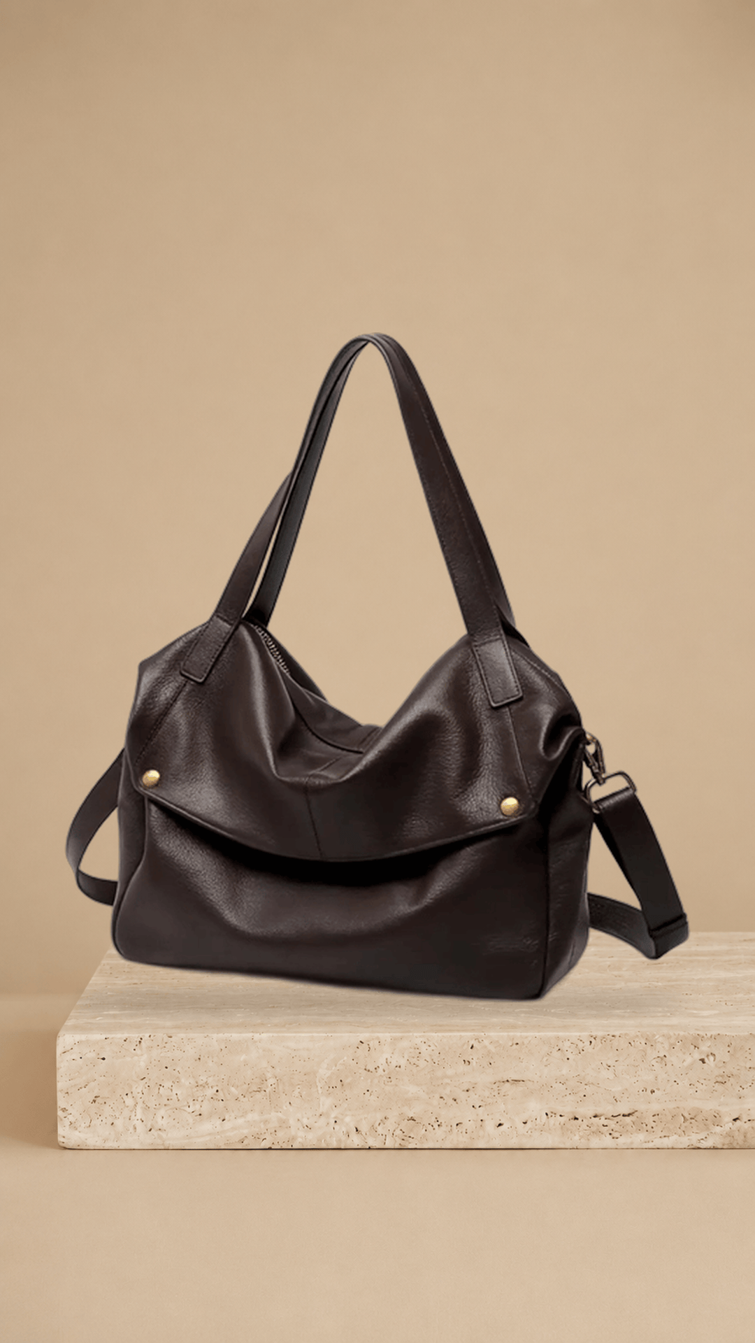 Adriana | Bolso minimalista de piel auténtica suave y retro para diario