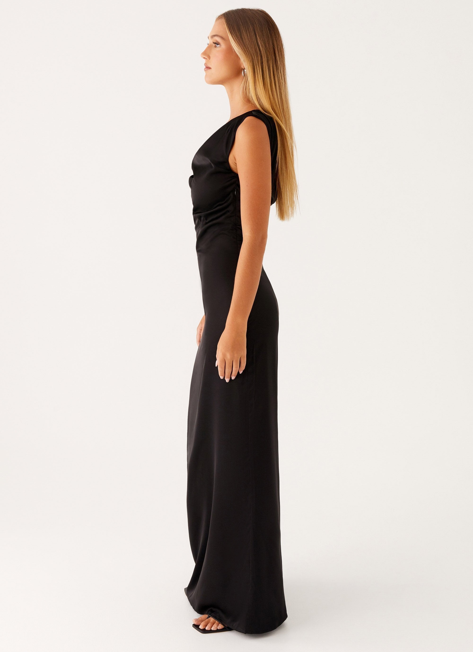 VESTIDO LARGO ELEGANTE ESCOTE BARCO