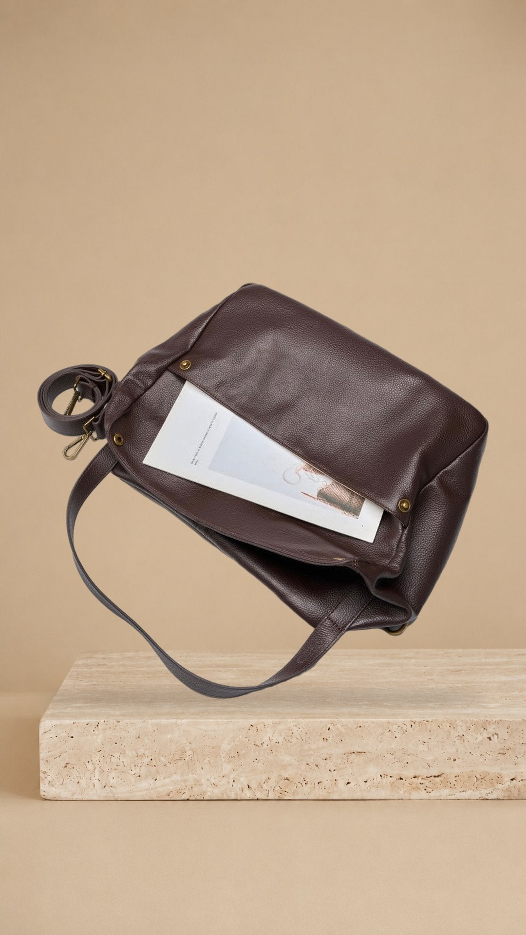 Adriana | Bolso minimalista de piel auténtica suave y retro para diario