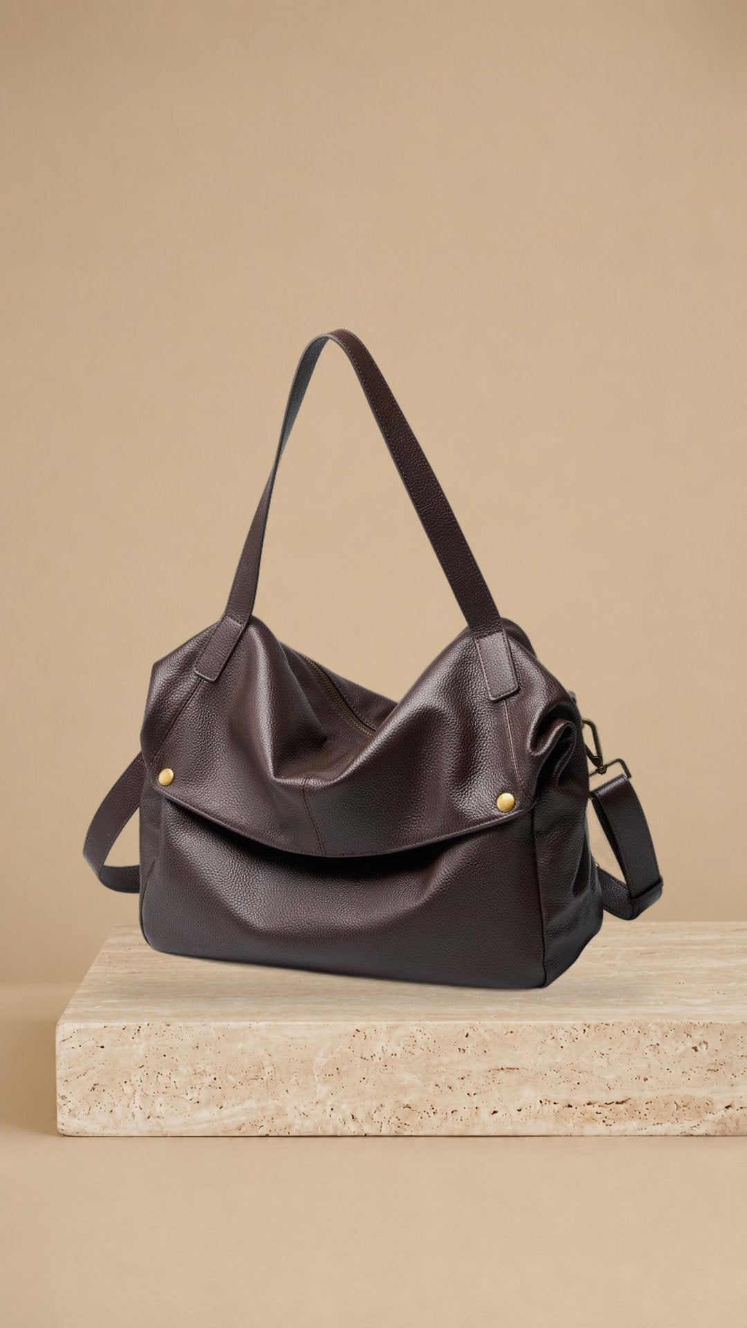 Adriana | Bolso minimalista de piel auténtica suave y retro para diario