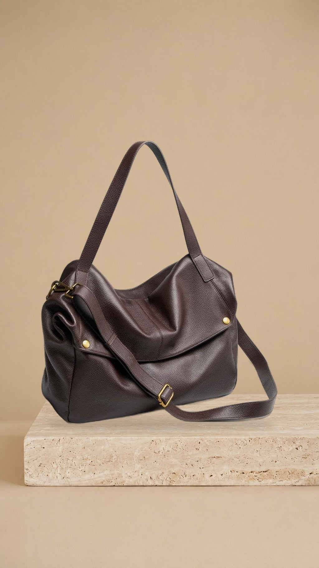 Adriana | Bolso minimalista de piel auténtica suave y retro para diario