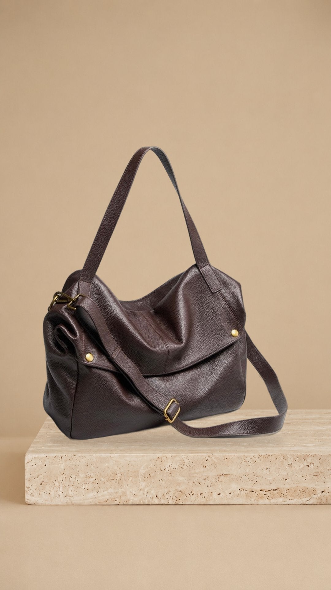 Adriana | Bolso minimalista de piel auténtica suave y retro para diario
