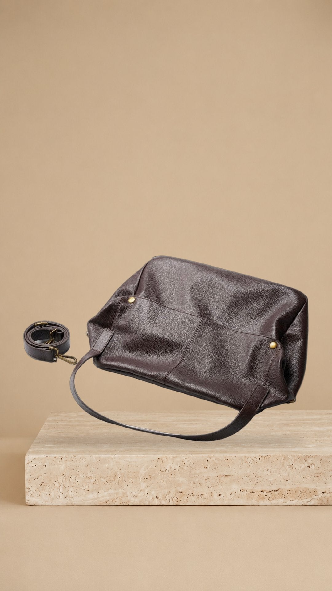 Adriana | Bolso minimalista de piel auténtica suave y retro para diario