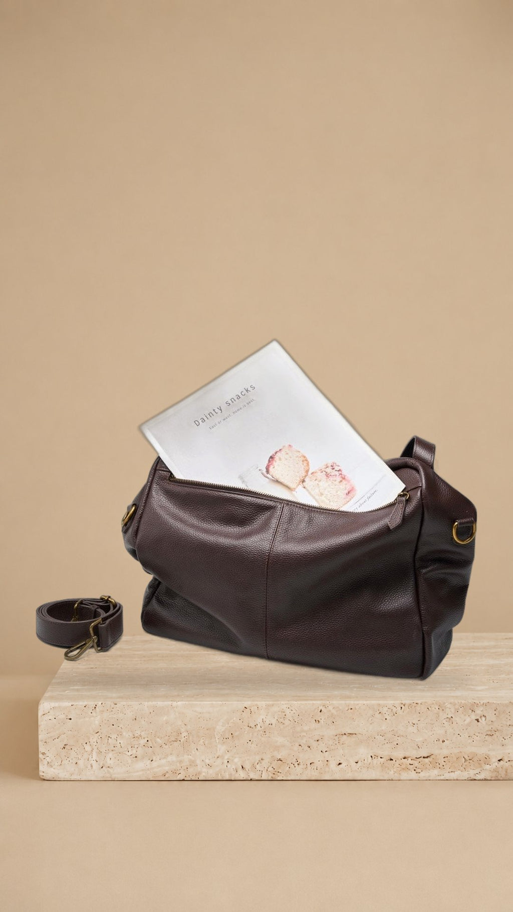 Adriana | Bolso minimalista de piel auténtica suave y retro para diario