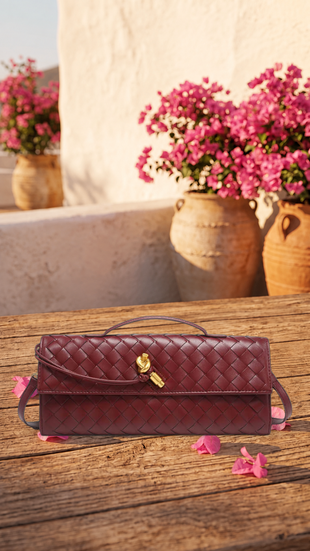 Melanie | Cartera de mano con lazo dorado