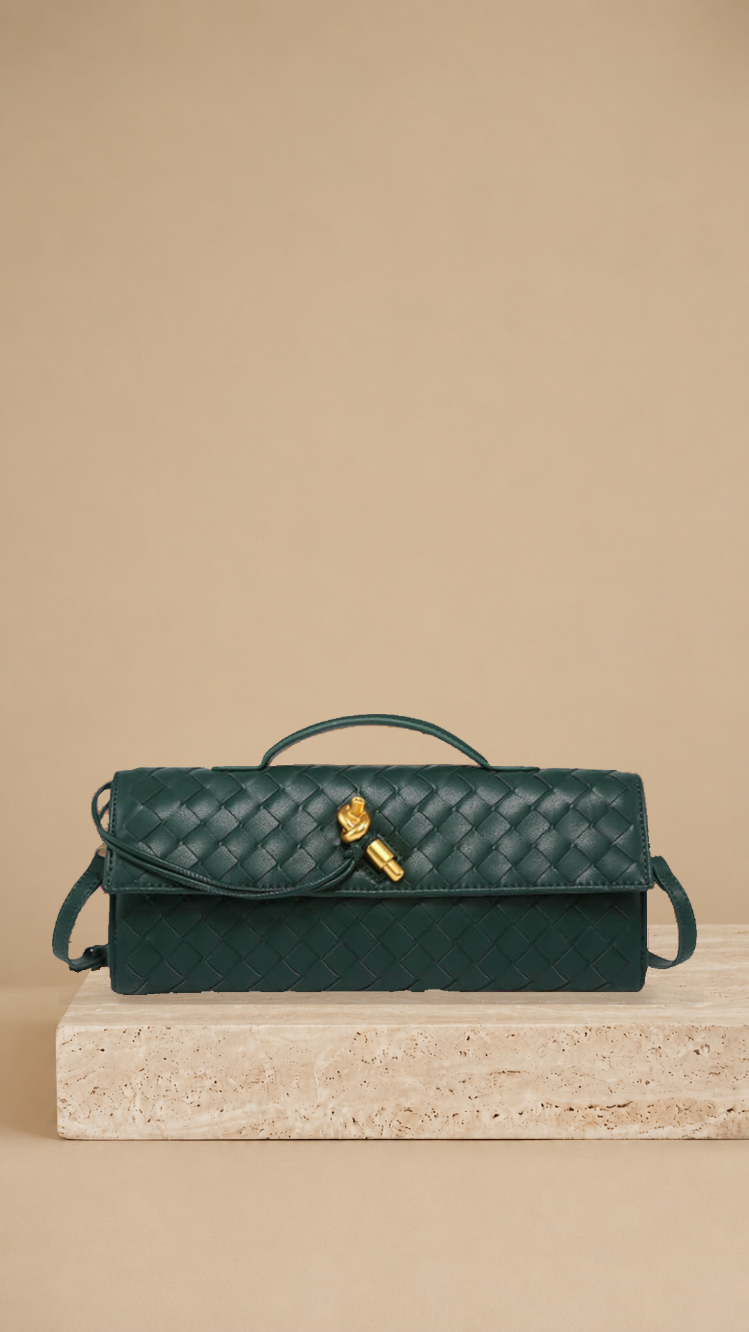 Melanie | Cartera de mano con lazo dorado