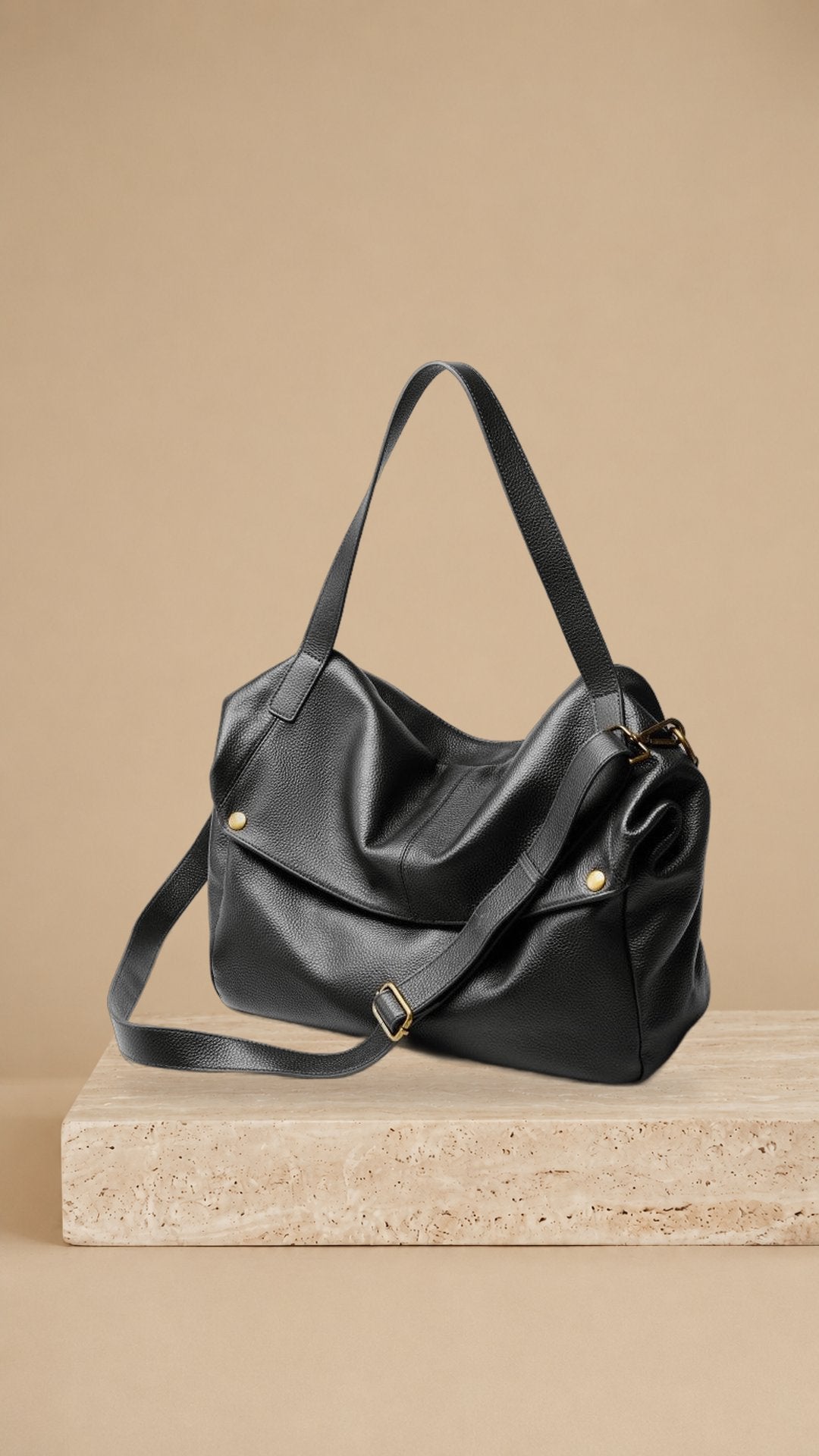 Adriana | Bolso minimalista de piel auténtica suave y retro para diario