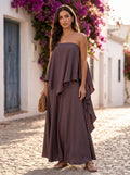 Alba conjunto con falda de volantes - Marrón