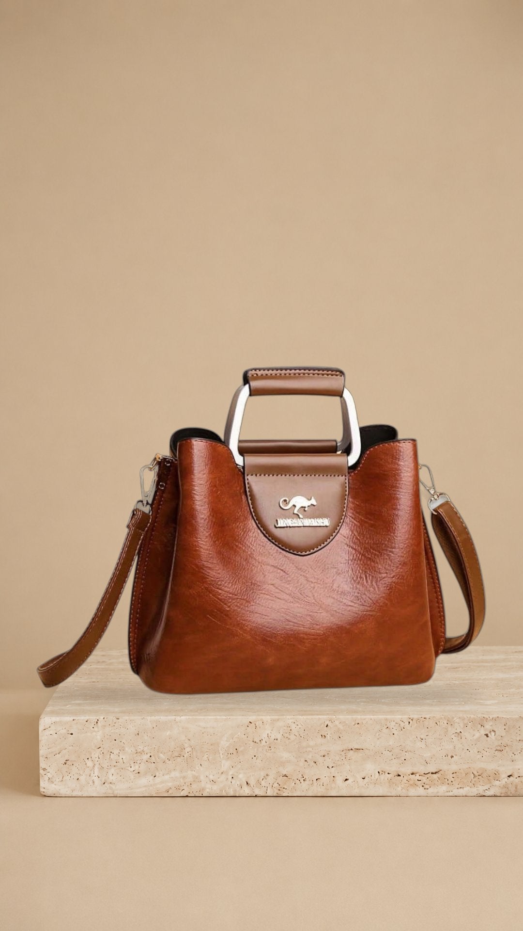 Ana | Elegante bolso de piel bicolor