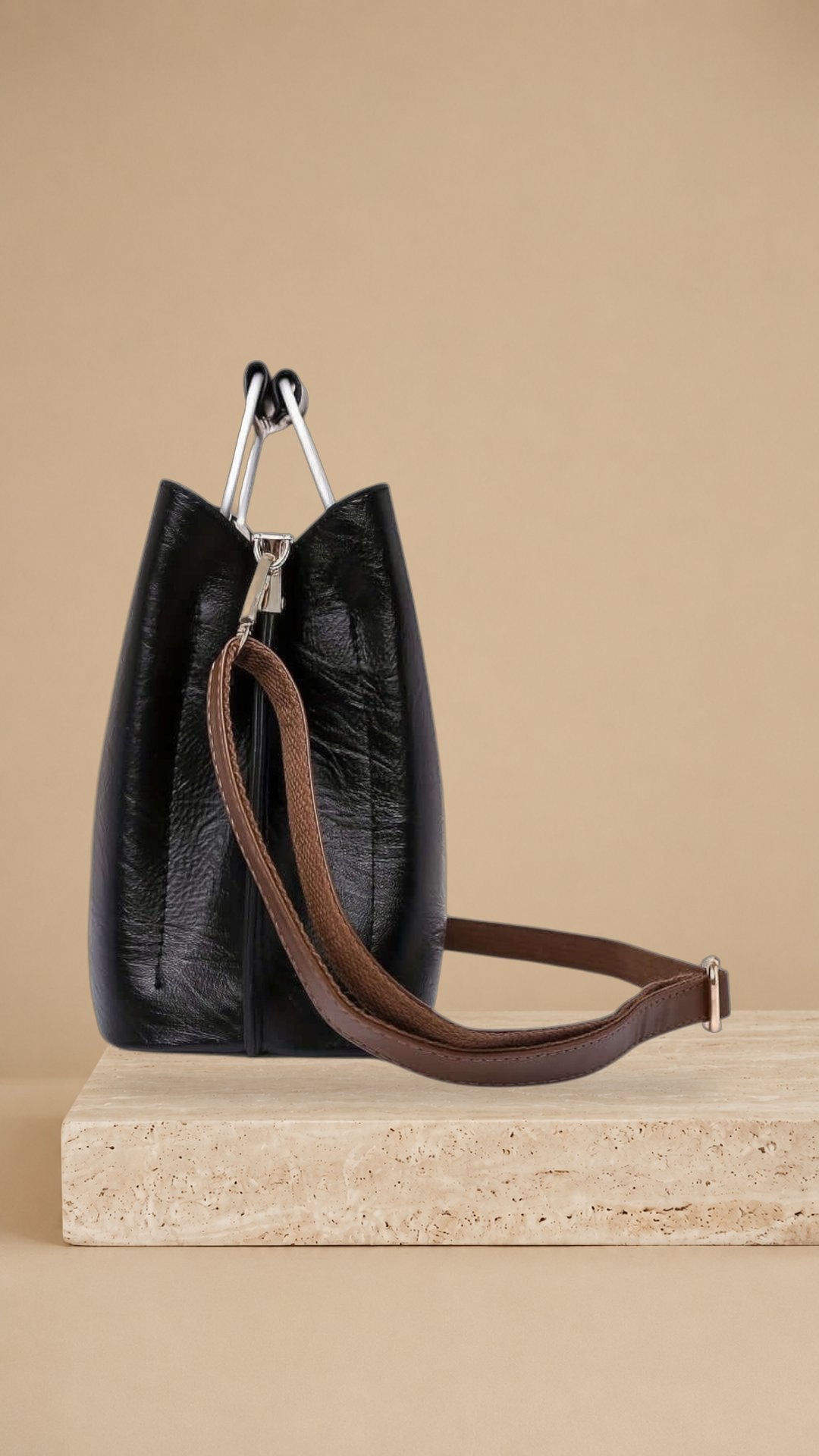 Ana | Elegante bolso de piel bicolor