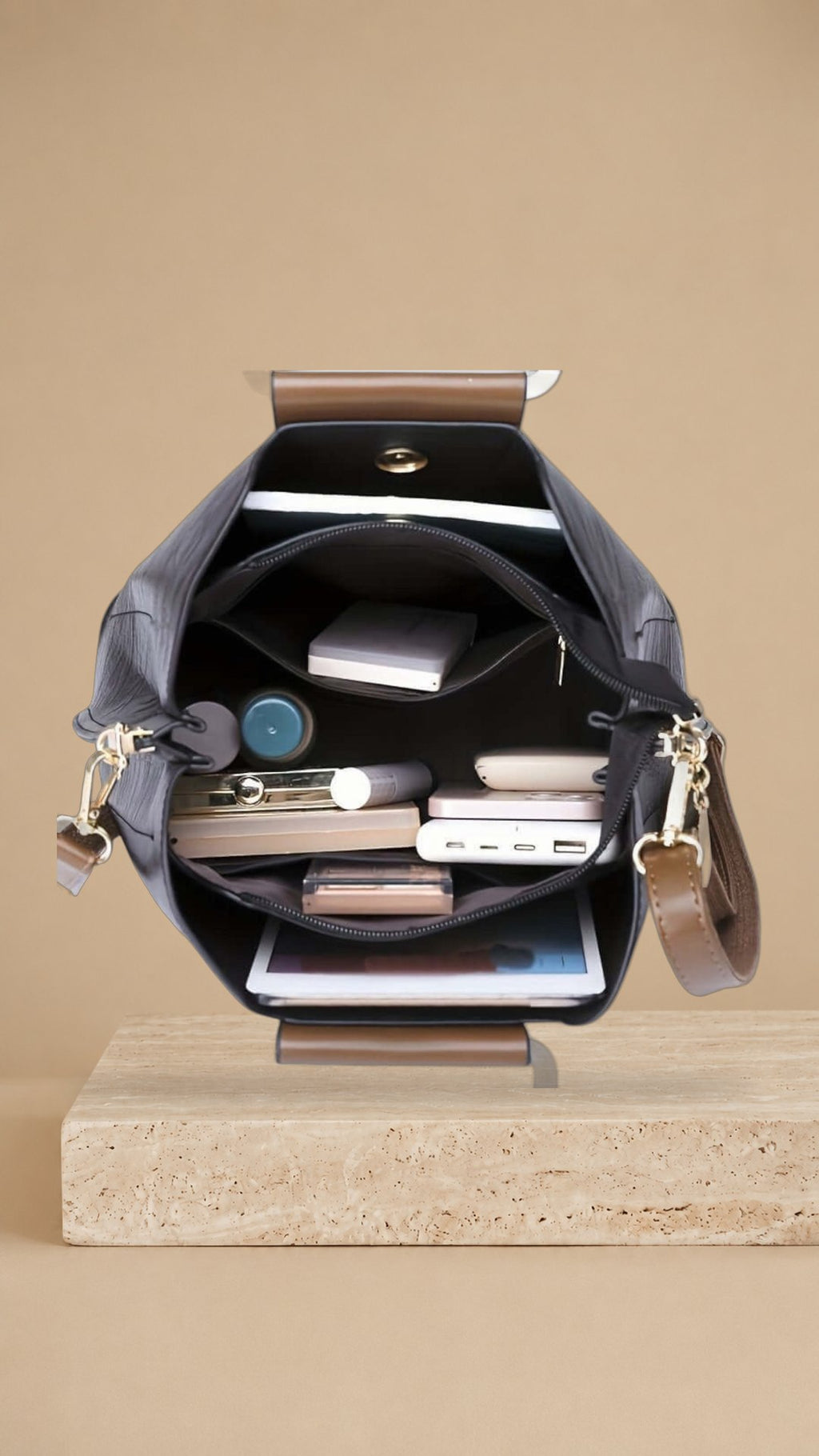 Ana | Elegante bolso de piel bicolor