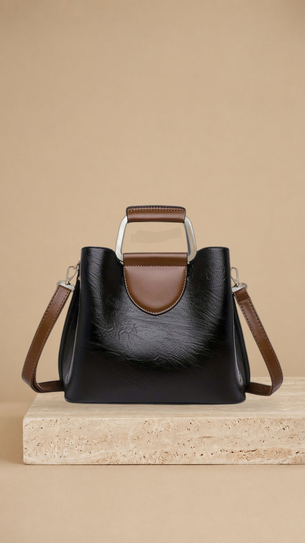 Ana | Elegante bolso de piel bicolor