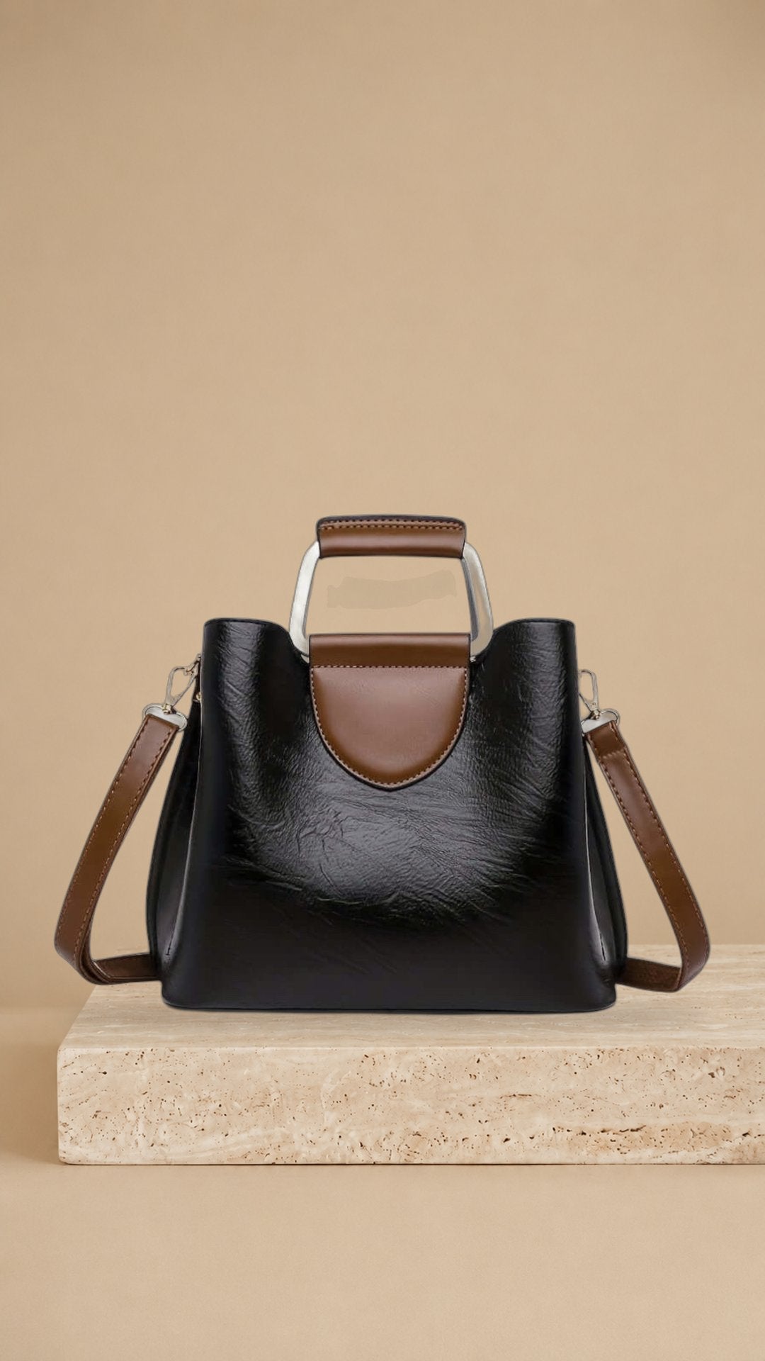 Ana | Elegante bolso de piel bicolor