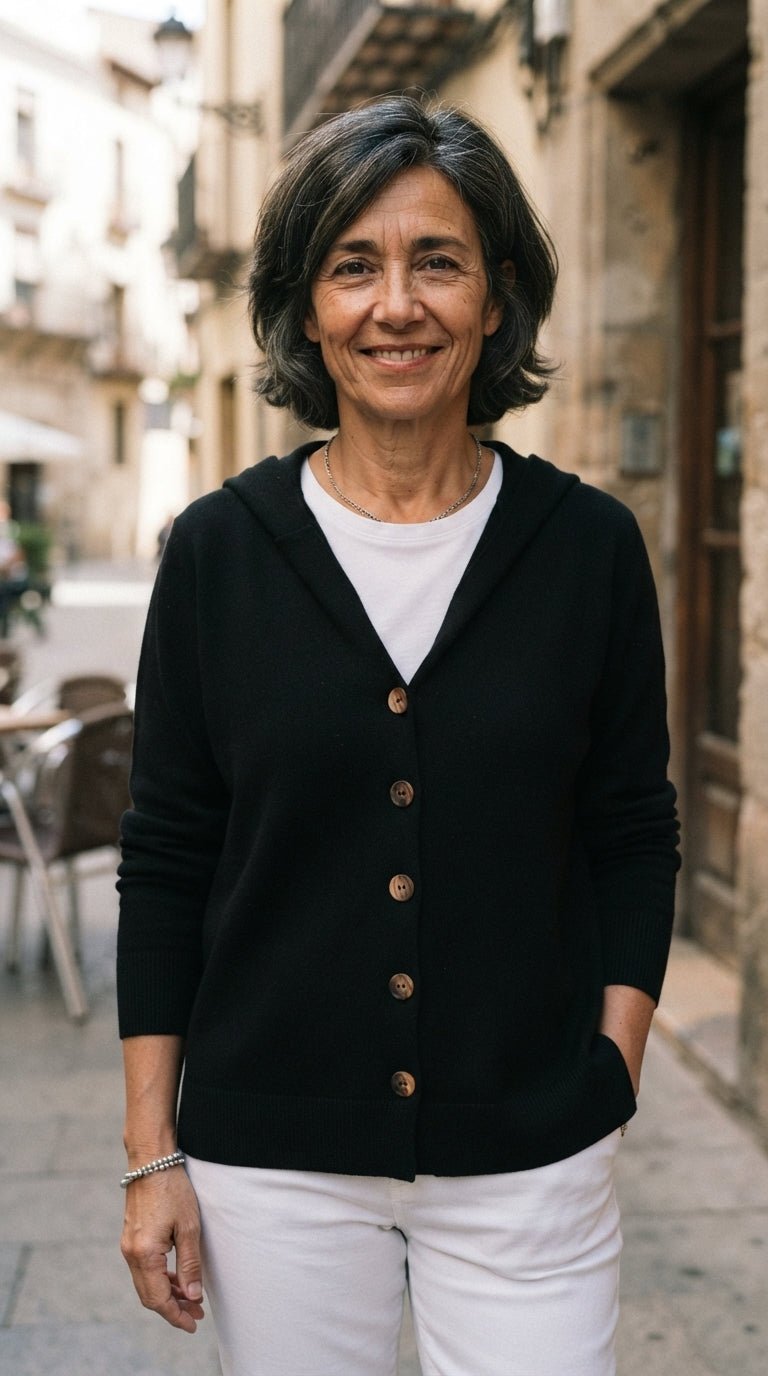 Carlota | Chaqueta de Punto Evasé con Capucha - Cendalia