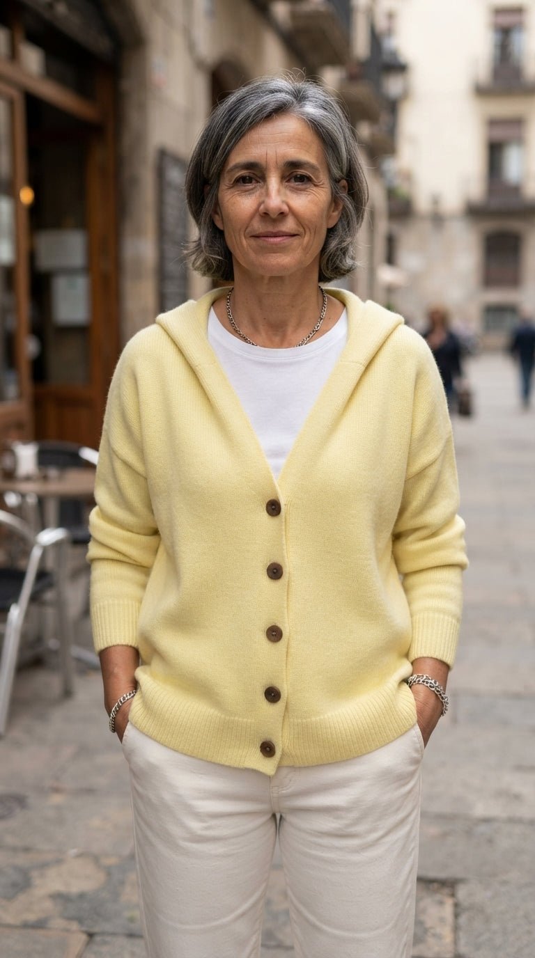 Carlota | Chaqueta de Punto Evasé con Capucha - Cendalia