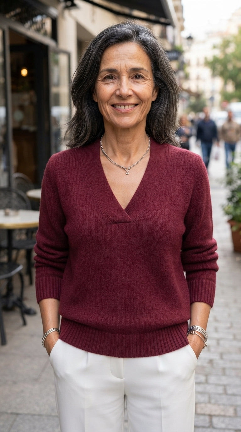 Estela | Jersey Holgado de Pico - Rojo