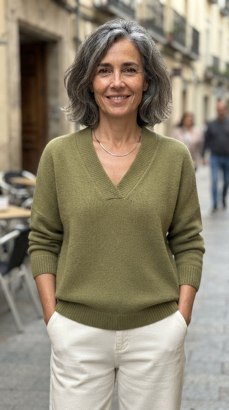 Estela | Jersey Holgado de Pico - Verde