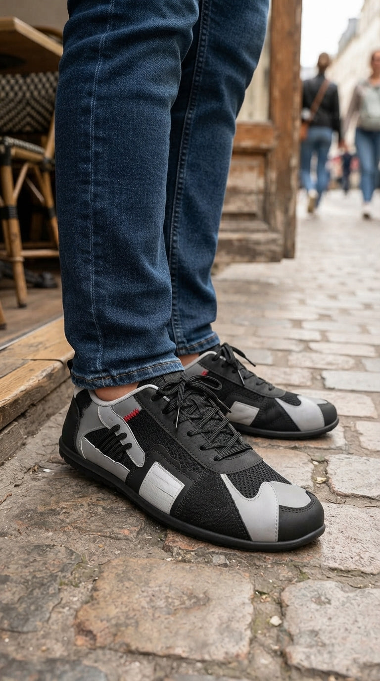 GIOVANNI  | Zapatillas Retro de Colores - Negro