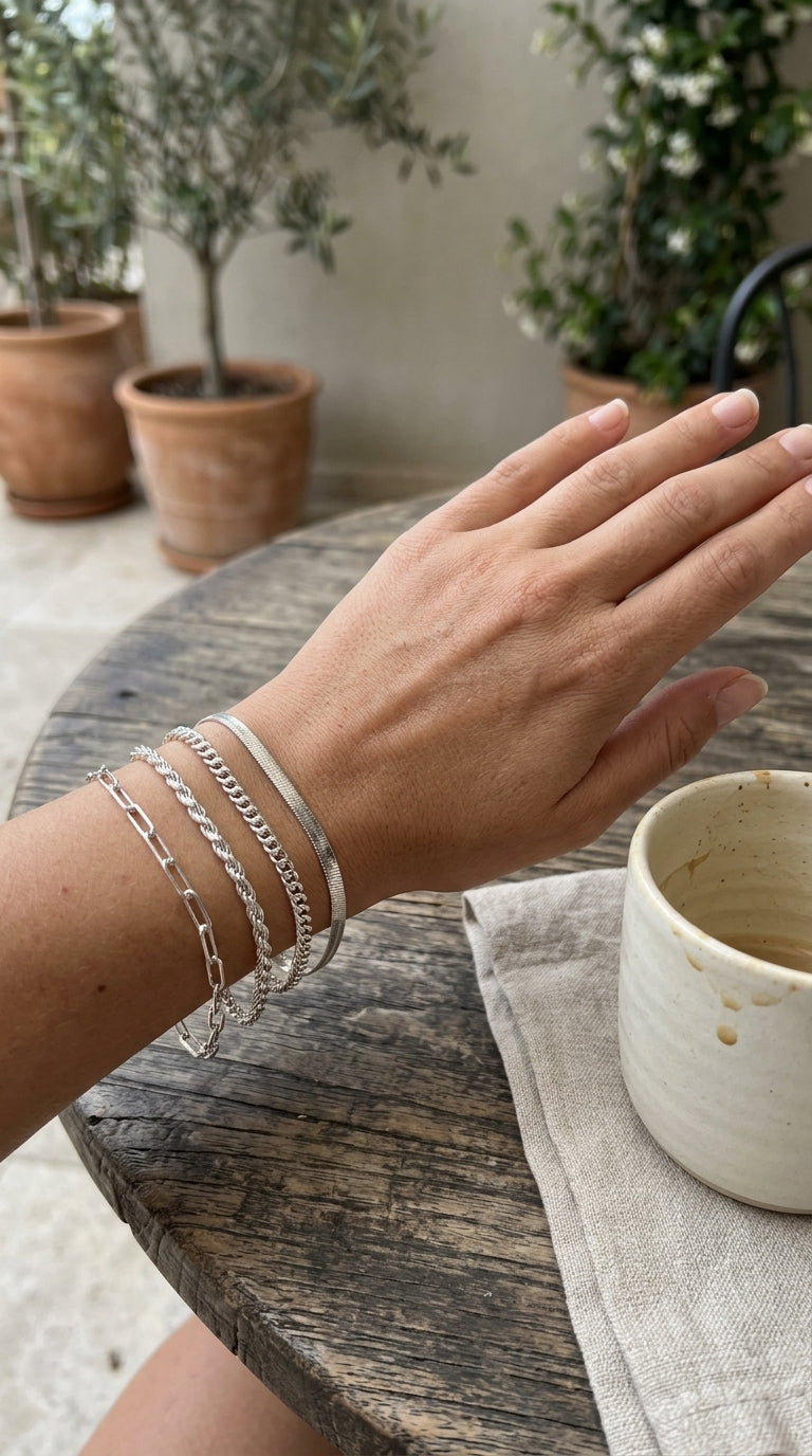 Set de 5 pulseras en oro
