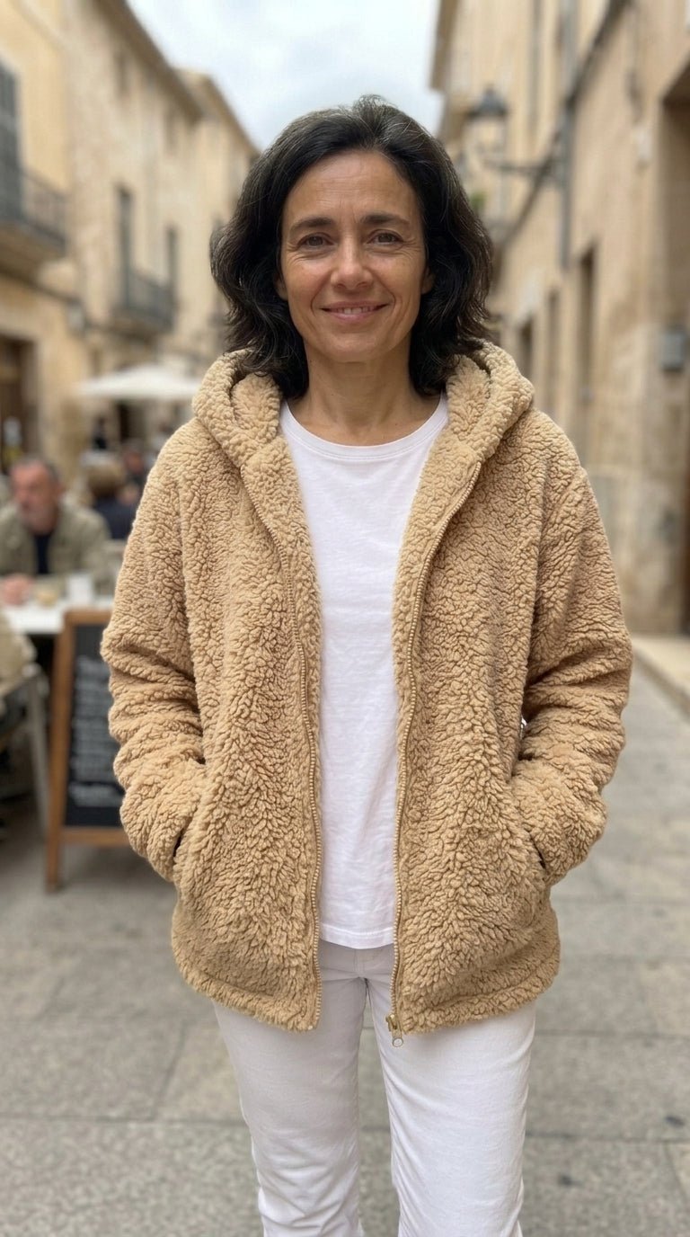 Chaqueta Polar con Capucha y Cremallera para Mujer - Cendalia