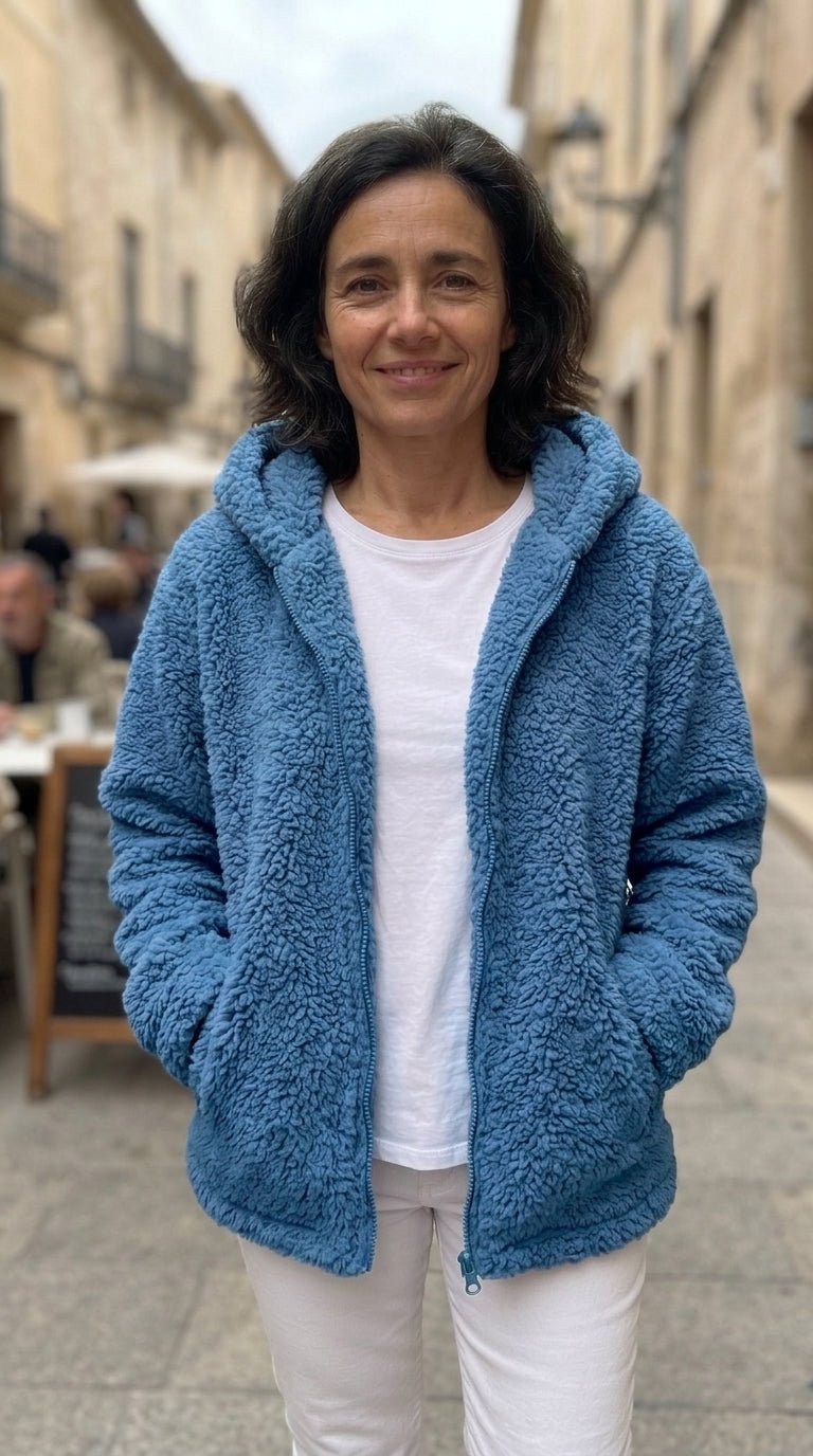 Chaqueta Polar con Capucha y Cremallera para Mujer - Cendalia