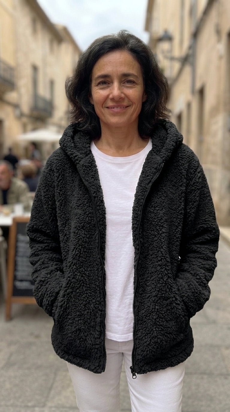 Chaqueta Polar con Capucha y Cremallera para Mujer - Cendalia