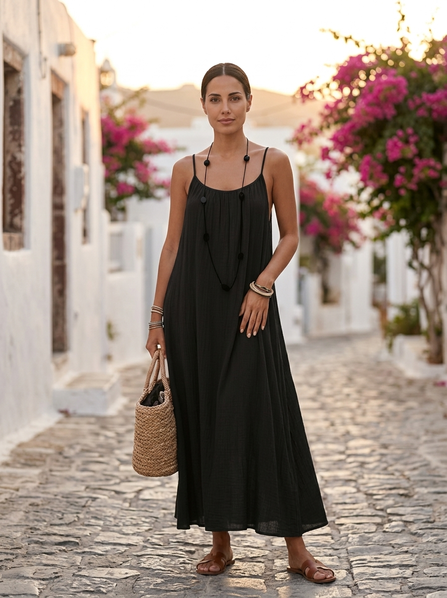 El Vestido Secreto largo, negro