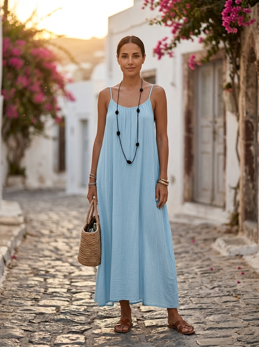 El Vestido Secreto largo, azul claro