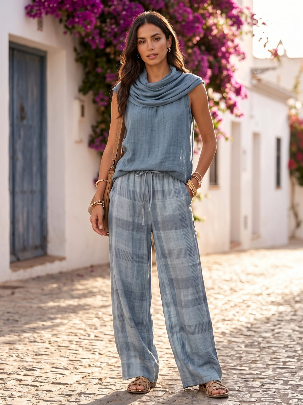 Giulia set elegancia natural - Azul Claro