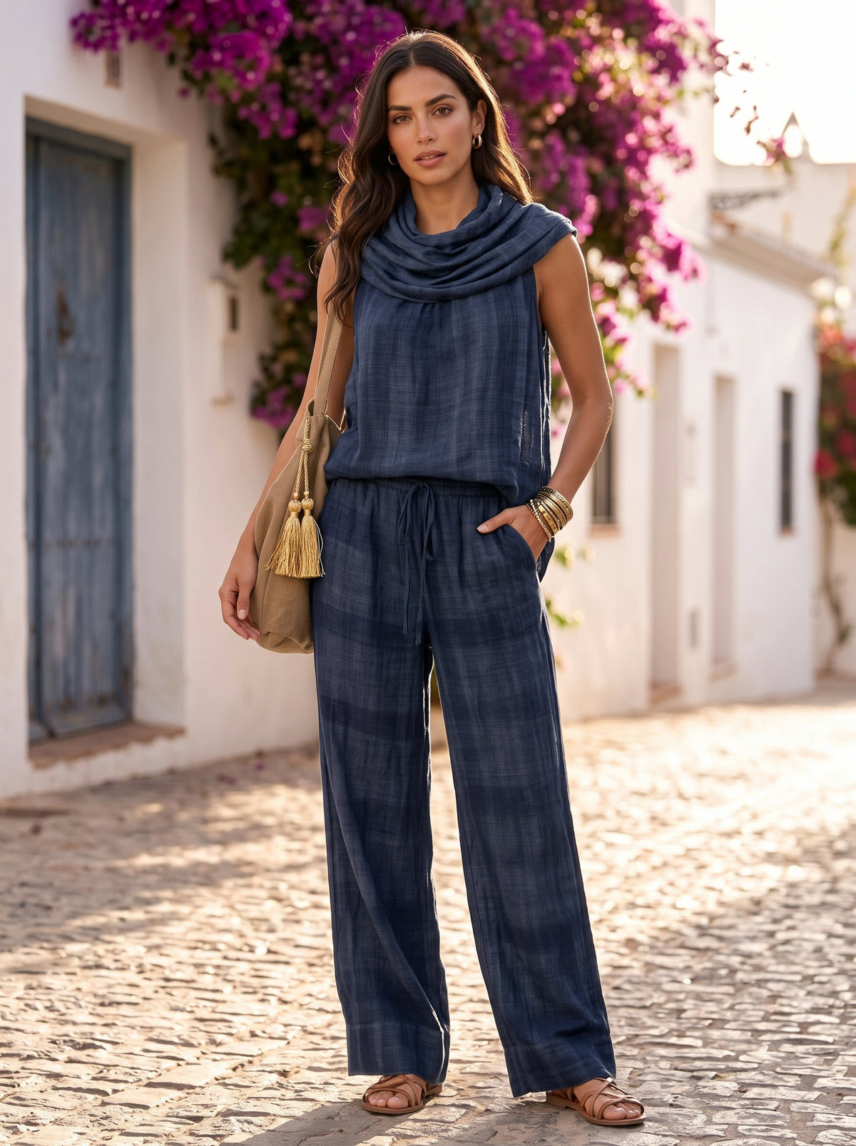Giulia set elegancia natural - Azul Marino