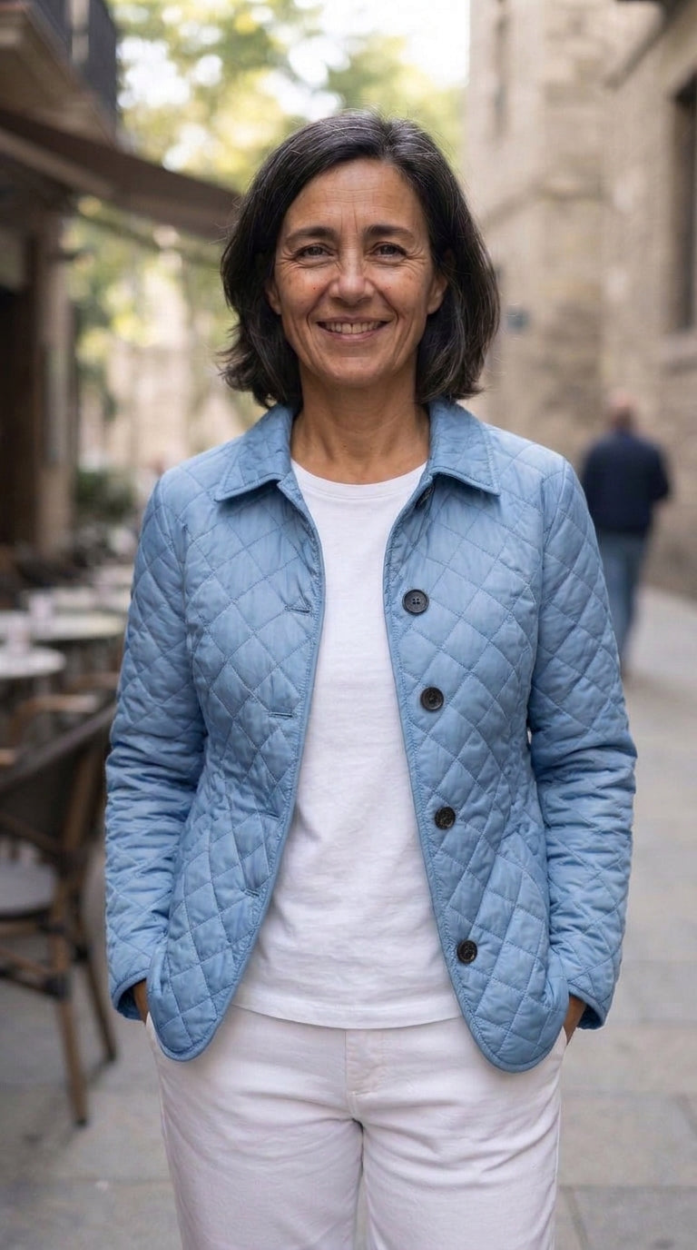 Kelly chaqueta acolchada elegante azul