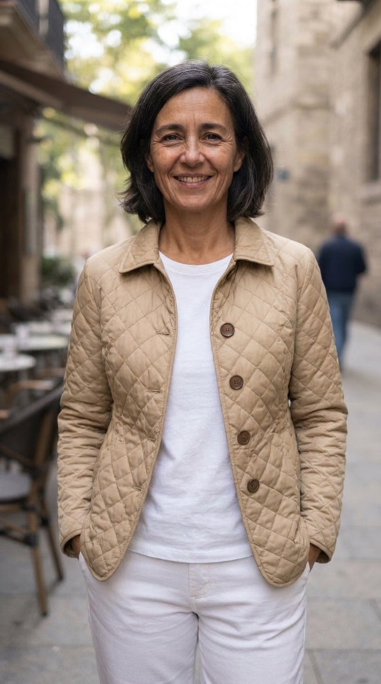 Kelly chaqueta acolchada elegante caqui