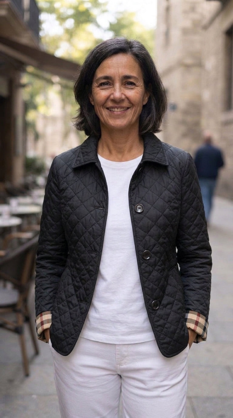 Kelly chaqueta acolchada elegante negro