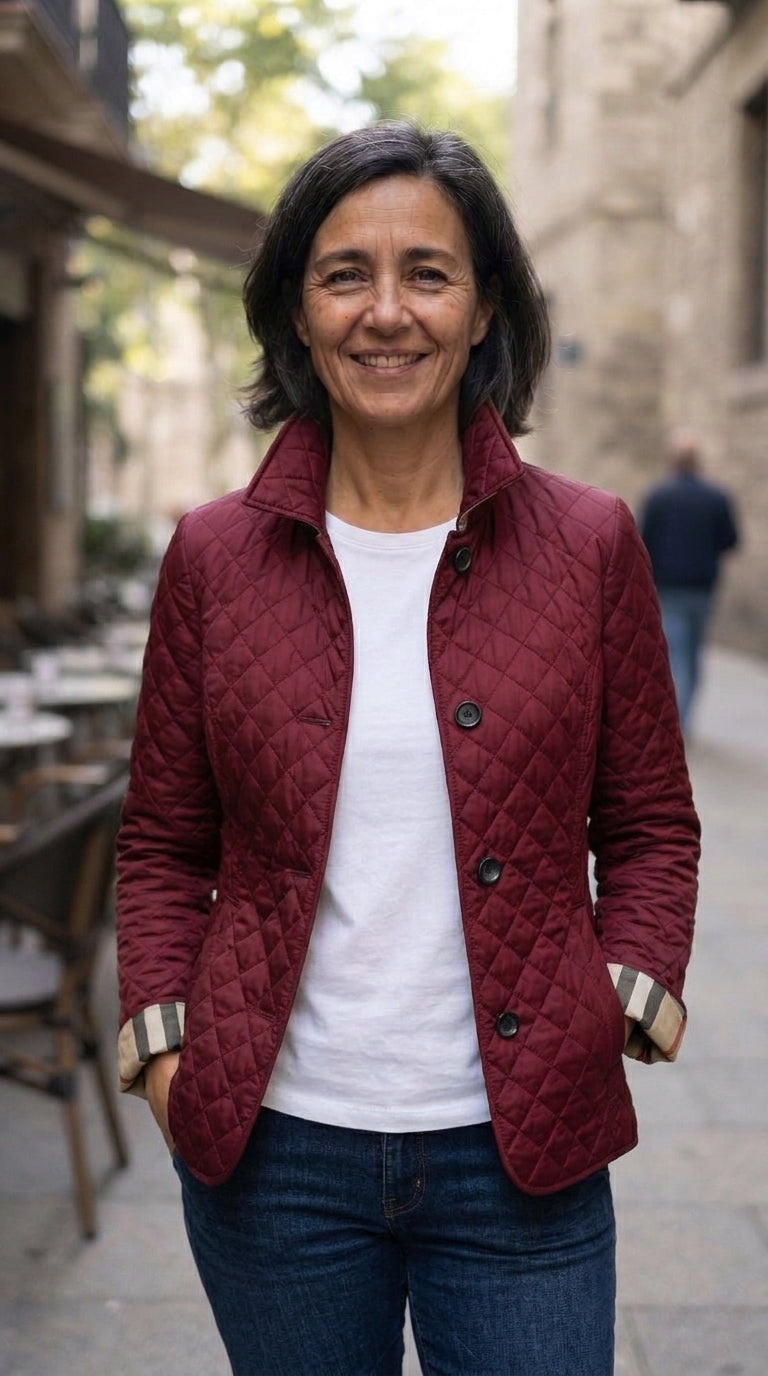Kelly chaqueta acolchada elegante rojo