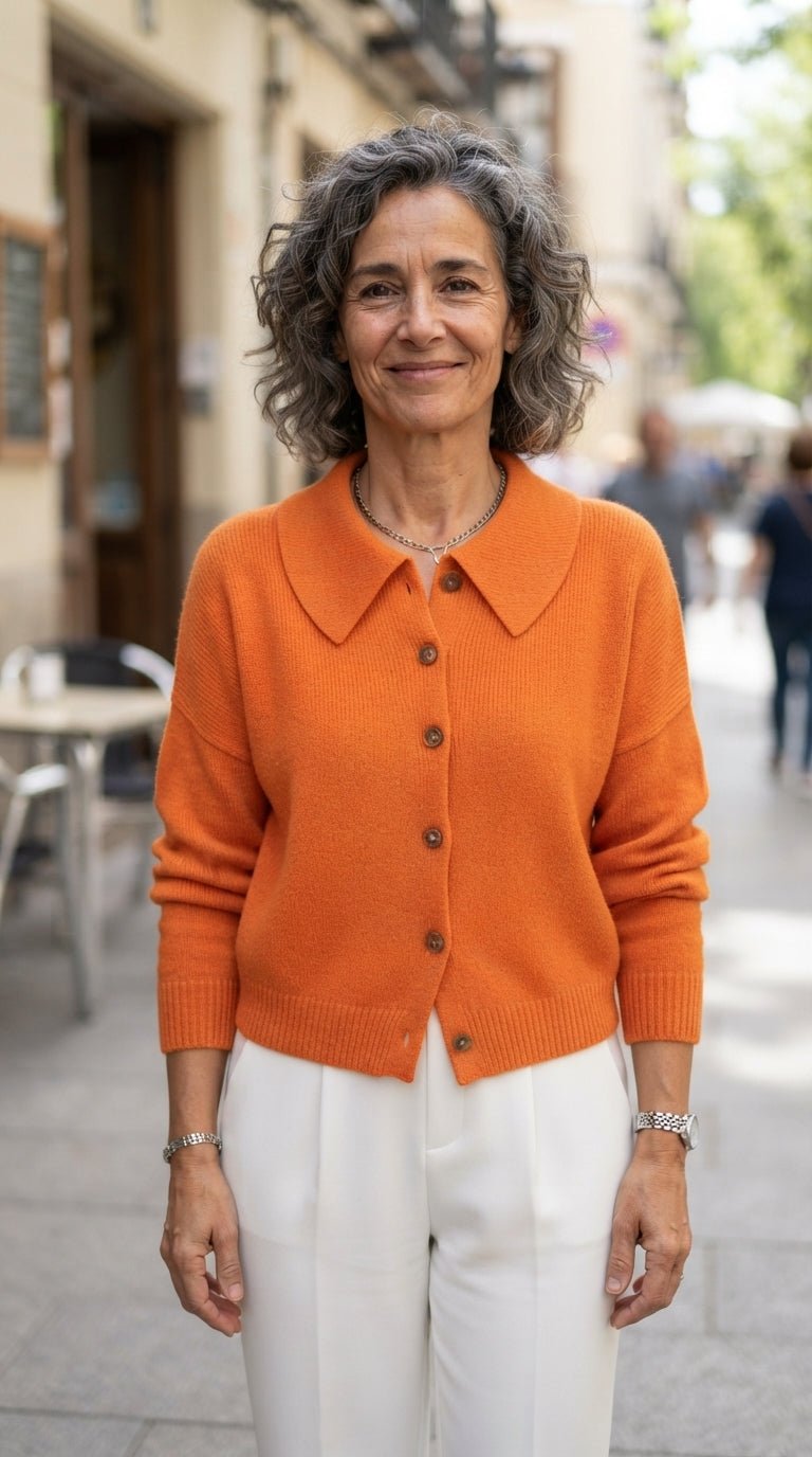 Lola | Chaqueta de Punto con Cuello Camisero - Cendalia