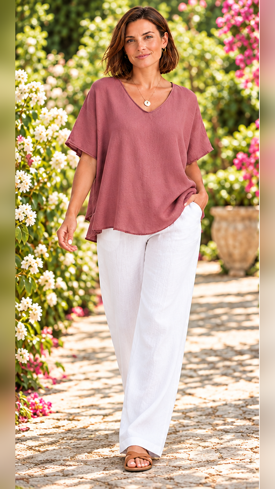 marina, modelo C en jardín, formato 9:16, vista 2