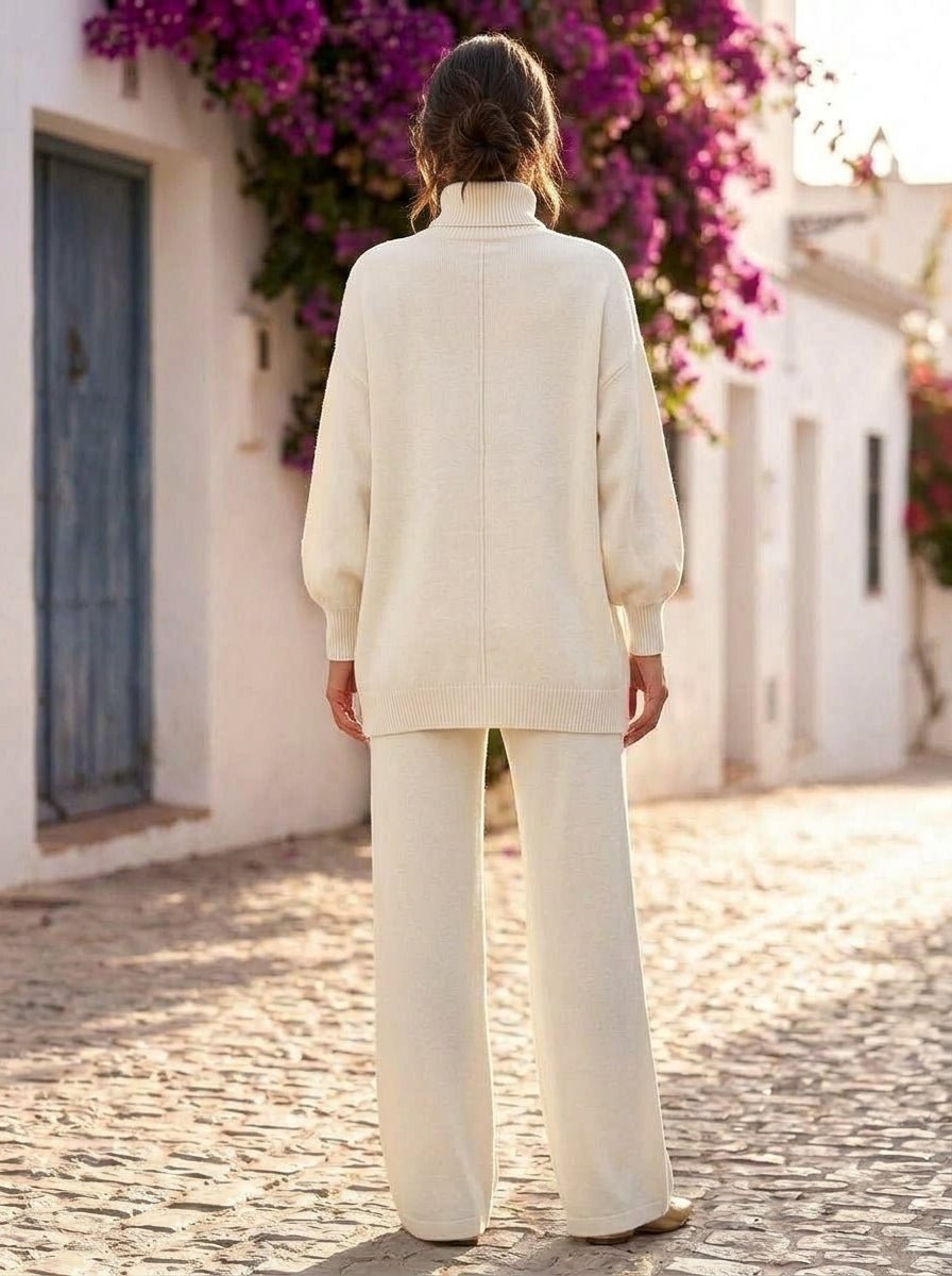 Matilde | Conjunto de punto con jersey cruzado y botones dorados - Cendalia