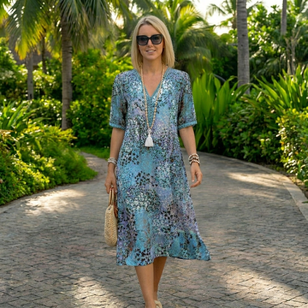 Lunara | Vestido Flotante con Cintura Esculpida