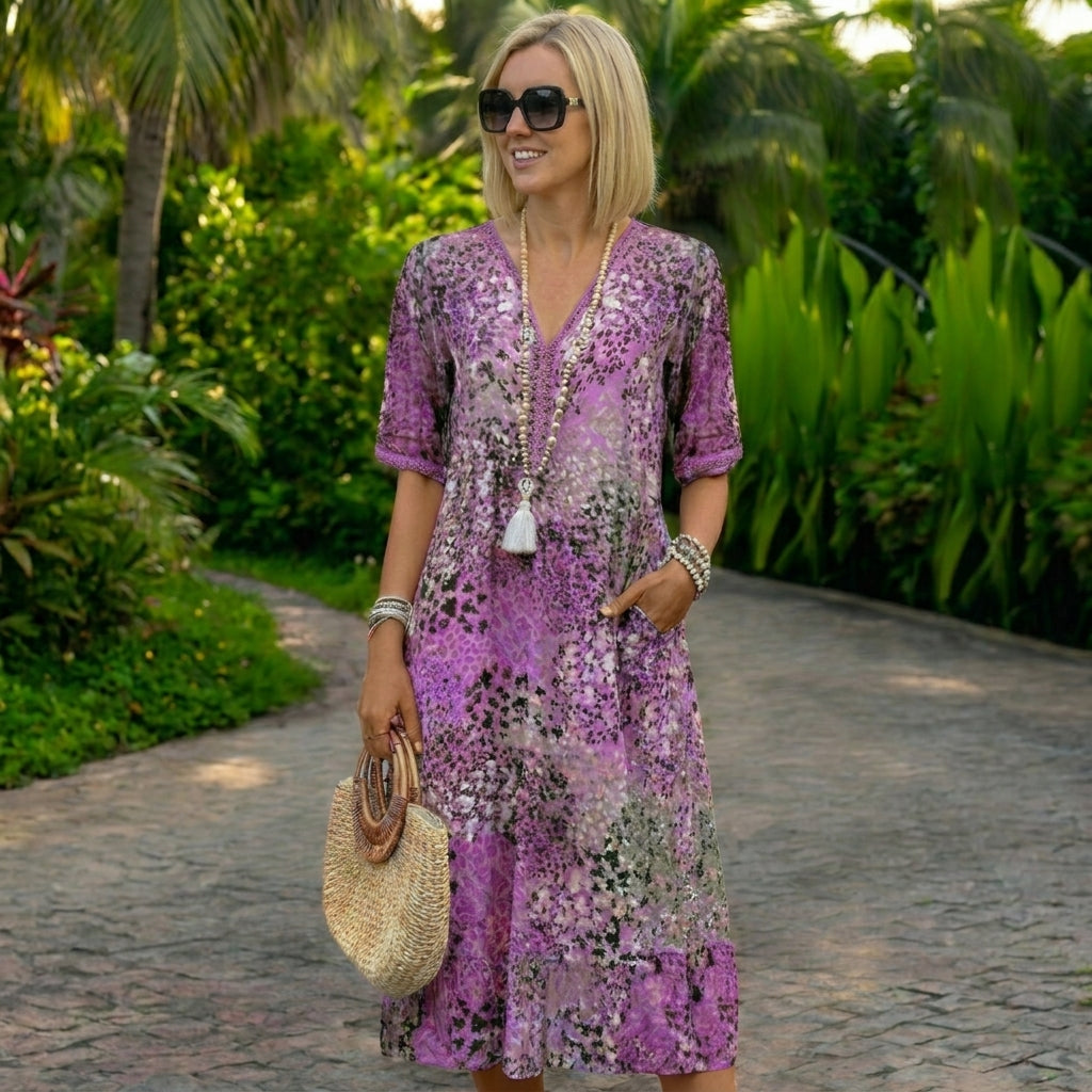 Lunara | Vestido Flotante con Cintura Esculpida