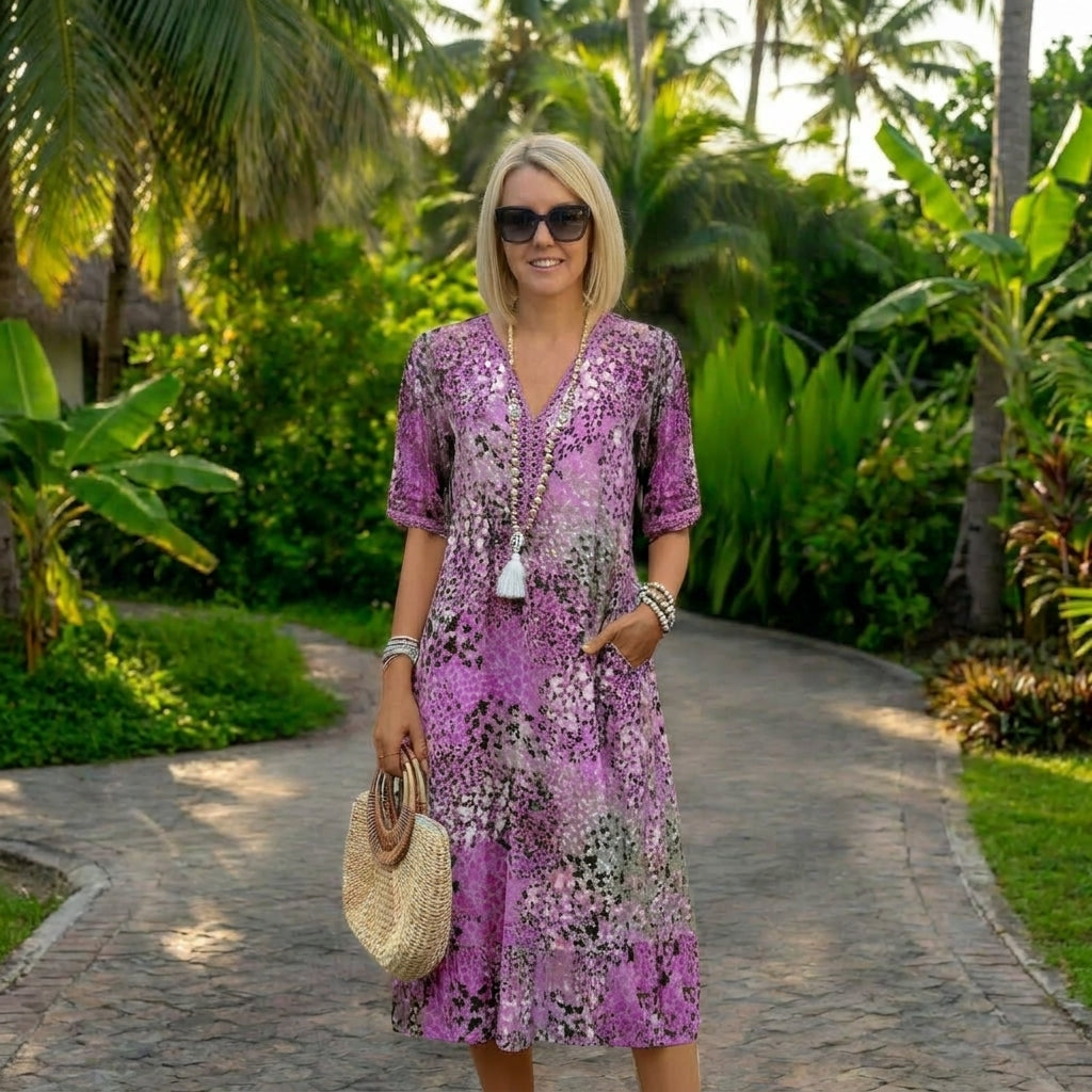 Lunara | Vestido Flotante con Cintura Esculpida