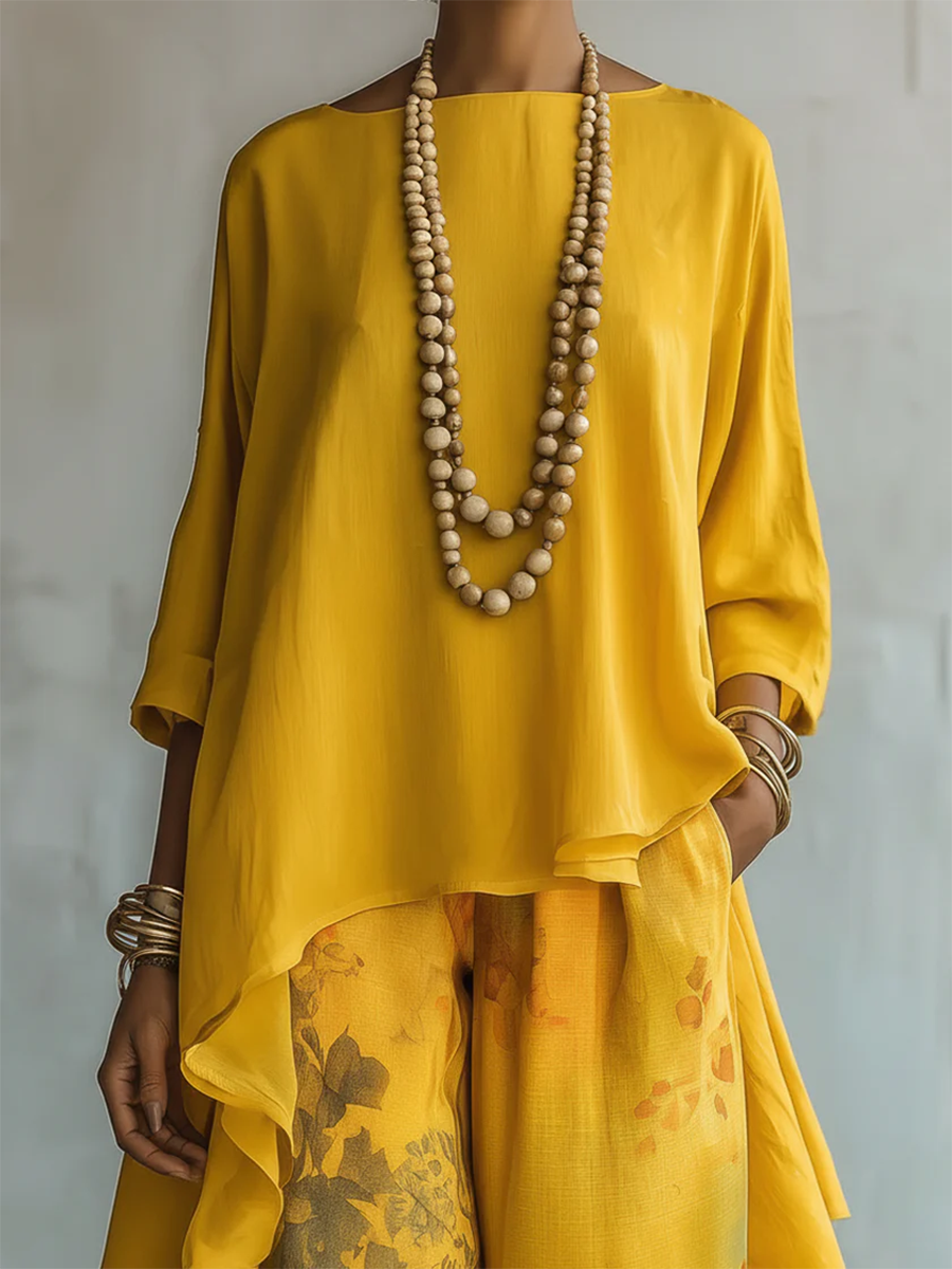 Guilia | Conjunto Impreso Floral Artístico Elegante