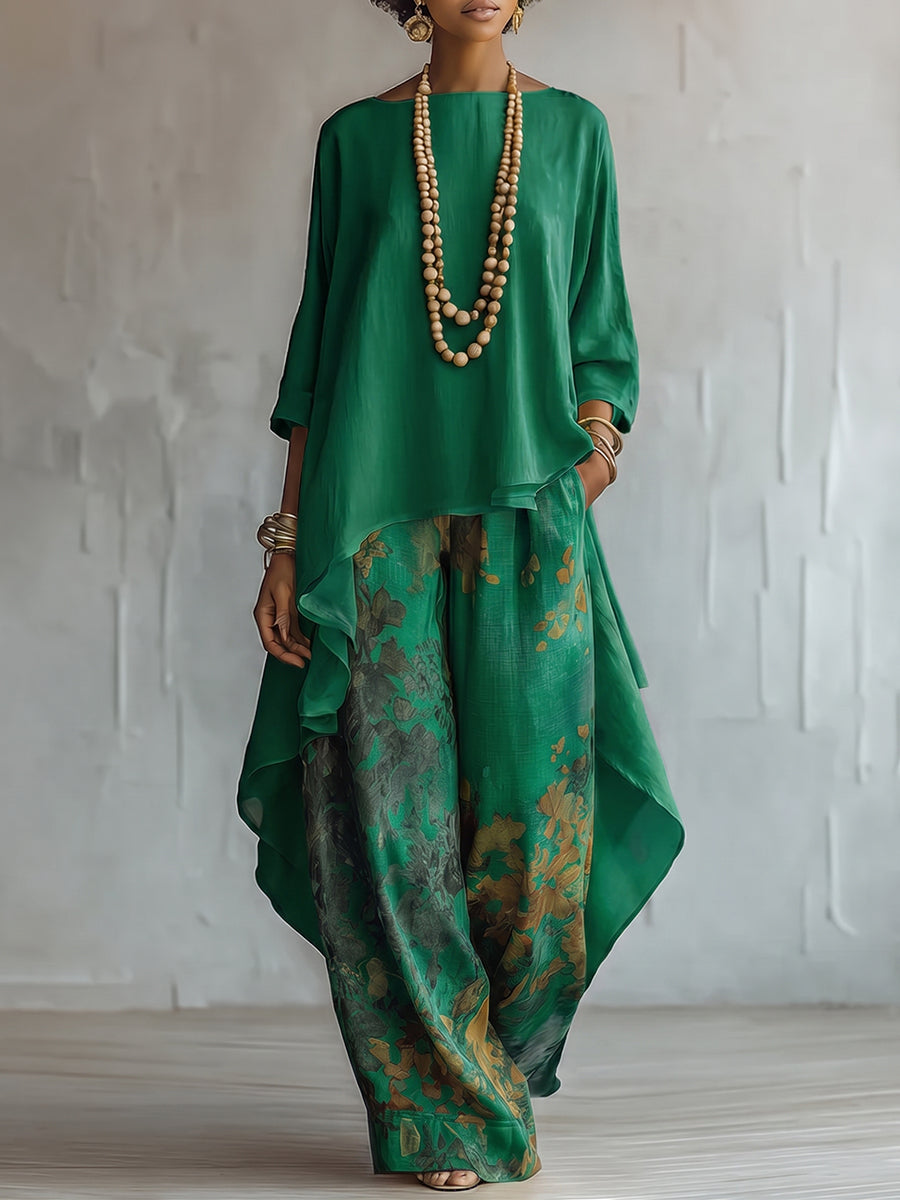 Guilia | Conjunto Impreso Floral Artístico Elegante