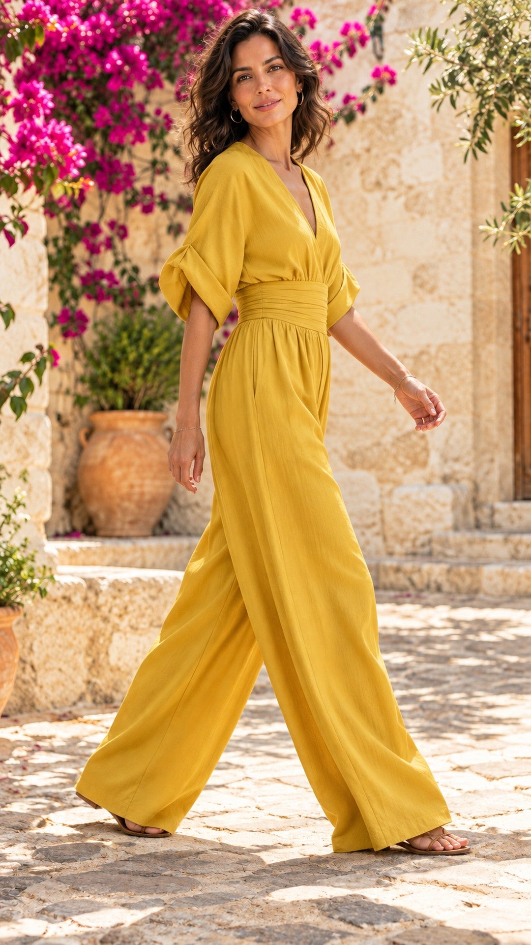 Risel - Mono para sentirte cómoda y elegante en tu día a día - Mostaza - vista 6, modelo española 9:16